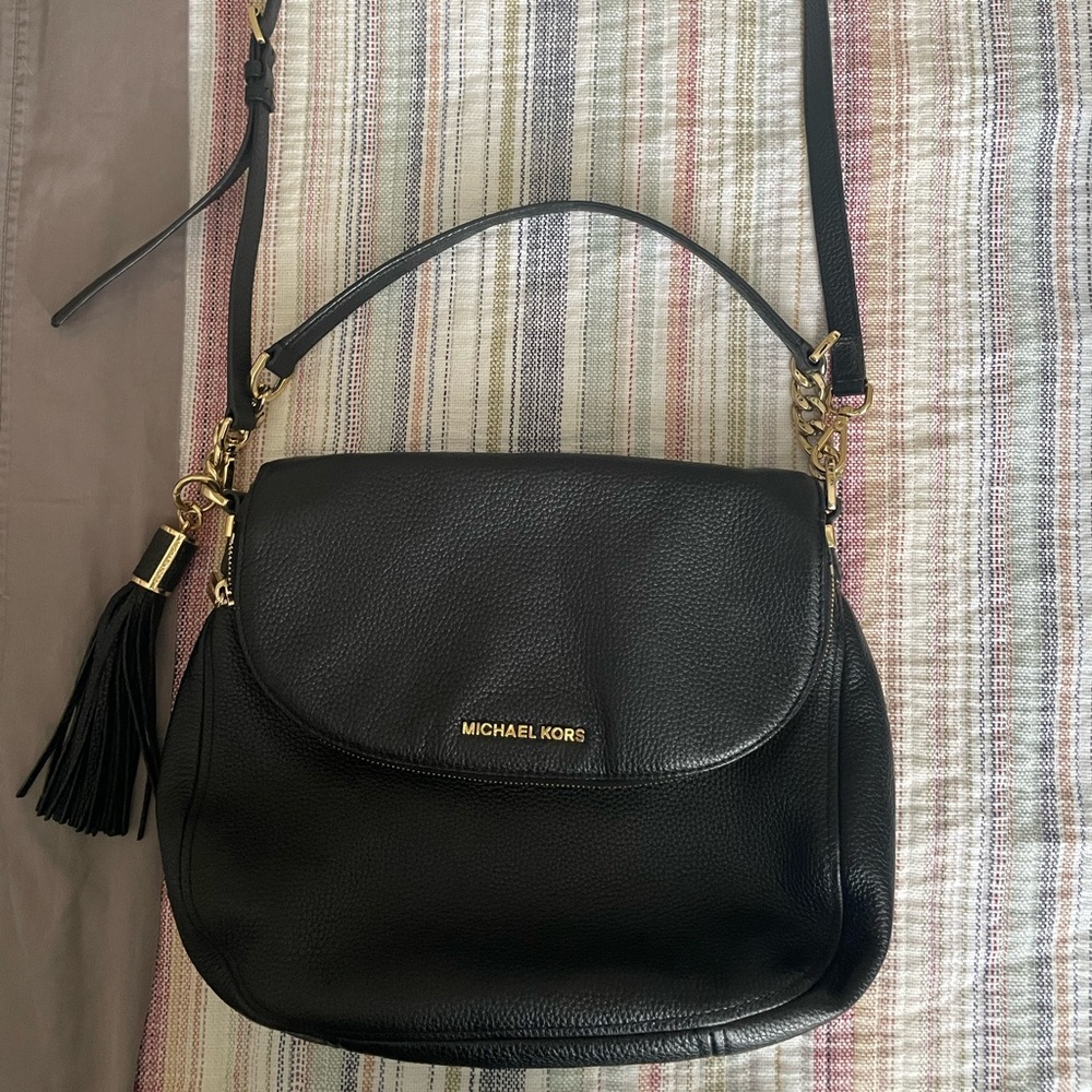 Michael Kors Black Leather Crossbody Bag